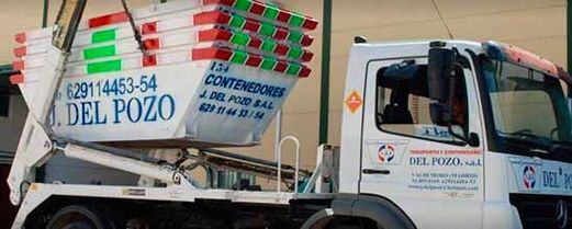 Transportes Jacinto del Pozo S.A. camión con contenedores